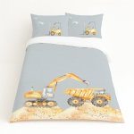 Kids Duvet Set Grey Beauty Of Construction