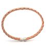 Women Sterling Silver Rose Gold Plated Diamante Bangle