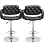 Kcw-bar Stools / Kitchen Counter Breakfast Chairs - 2 Pack - Black