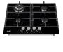 Luxe Kitchen Gas Stove Hob 4 Burner Glass Black 60CM