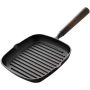 23CM Cast Iron Square Grill Pan With Pour Spouts&handle For Steak Egg Bacon