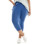 Plus Size Fashion Cropped Legging - Blue