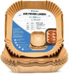 Square Air Fryer Liners Disposable Set Of 100 Paper For Air Frying Airfryer Tray