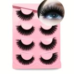 4 Pairs False Eyelashes Thick Curling 6-17MM Fluffy Wispy Cross Style False Eyelashes Daily Volumized Natural Slender Lashes