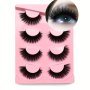 4 Pairs False Eyelashes Thick Curling 6-17mm Fluffy Wispy Cross Style False Eyelashes Daily Volumized Natural Slender Lashes