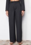 Wide Leg Trousers - Anthracite