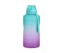 3.8L Motivational Water Bottle With Time Marker And Straw - Green And Purple