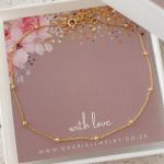 Abbey Gold Plated 925 Sterling Silver Ball Ankle Chain Dainty Adjustable 25CM