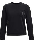 Women's Ua Rival Fleece Mesh Crew - Black XS