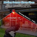 1PC Solar Sound Alarm Motion Sensor 129DB Outdoor Security Siren Motion Alarm 6 Leds Flash Warning Strobe Alarm System For Home 