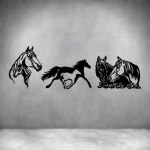 3 Piece Horses - Rust Coat L 1000 X H 325MM