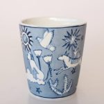 Ceramic Blue & White Planter – Tiger Moon Design – 15X13.5CM