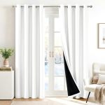 Deconovo 100% Blackout Curtains Thermal Insulated Window Drapes Noise Reducing Panels Black Liner Grommet Drapes Bedroom Nursery