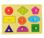Shapes Wooden Knob Puzzle 9 Pce