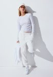 Sheer Ribbed Top - White