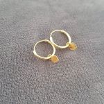 Adley-gold Gold Plated 925 Sterling Silver Gold Heart Hoops Size 12MM Hoops
