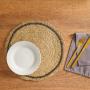 Round Seagrass Placemat Natural And Black