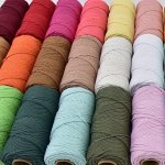 1 Roll 3MM X 109YARDS Yellowish Brown Macrame Cord Colored Macrame Rope Cotton Rope Macrame Yarn Colorful Cotton Craft Cord For