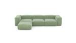 Four Module Chaise Sofa - Cord Velours - Duck Egg - 314CM X 199CM