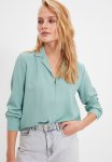 Zipper Detailed Blouse - Mint