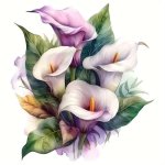 1 PC Mixed Color Calla Lily Iron-on Heat Transfer Decal For T-shirts Bags And Hoodies - Vibrant Flower Design Patch