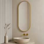 Slanted Frame Aluminum Mirror In Gold Black - Matt Black Small