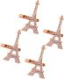 4PCS Rose Gold Alloy Napkin Rings Eiffel Tower Serviette Buckles Reusable