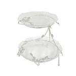 2 Tier Dessert Server Silver
