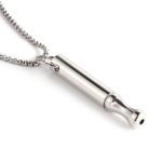 Mindfulness Breathing Necklace Stainless Steel Stress Relief Breathe Necklace Jewelry Gift For Women And Men Style 1 Silver