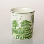 Lime Green Beaker Chinese Design 8.5X7.5CM