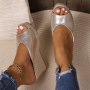 Women's Platform Wedge Sandals Peep Toe Slip On High Heels Fashion Slingback Sandals