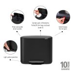 Brabantia Bo Pedal Bin 3 X 11 Litre Matt Black