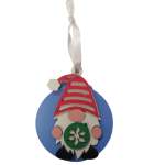 Gnome Wooden Bauble 9.5CM - Holding Bauble