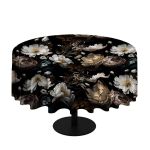 Midnight Garden Round Tablecloth
