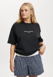Cotton On The Boxy Graphic Tee - Residency Collective Washed Black
