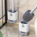 Wall-mounted Toilet Brush Set With Flexible Long Handle: No Dead Corners Bathroom Cleaning Brush Cleaning Supplies And Return To