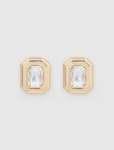 Signature Clarence Stone Stud Earrings - 0 Crystal gold