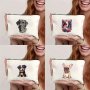 Dog Pattern Cosmetic Bag Portable Zipper Makeup Storage Bag Trendy Coin Purse Travel Toiletry Organizer Bag