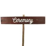 Dark Wood Signs CEREMONYSIGNPOST10 80CM