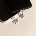 1PC Rhinestone Single Butterfly Mobile Phone Dust Plug - Anti-fouling Waterproof Anti-drop Small And Cute Durable Alloy Manufact