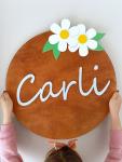 Daisy Round Name Plaque