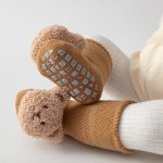 A Pair Of Baby Boy's Non Slip Floor Socks With Adorable Toys Decorated Comfy Non Slip Causal Thermal Floor Socks Winter & Autumn