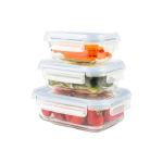3 Piece Glass Lun Box Set Clear