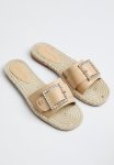 Sissy Boy Flat Espadrille With Bling Buckle - Neutral