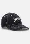 PoP Candy Embroidered Ribbon Cap - Black