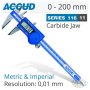 Digital Caliper With Carbide Tipped Jaws 0-200MM/0-8