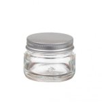 50ML Clear Glass Jar With Silver Aluminium Lid 58 400