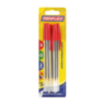 Clear Red Ballpoint Pen 5-PACK 1MM