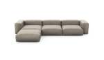 Four Module Chaise Sofa - Velvet - Stone - 377CM X 241CM