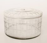 Square Glass Candy Holder Etched 17X28CM